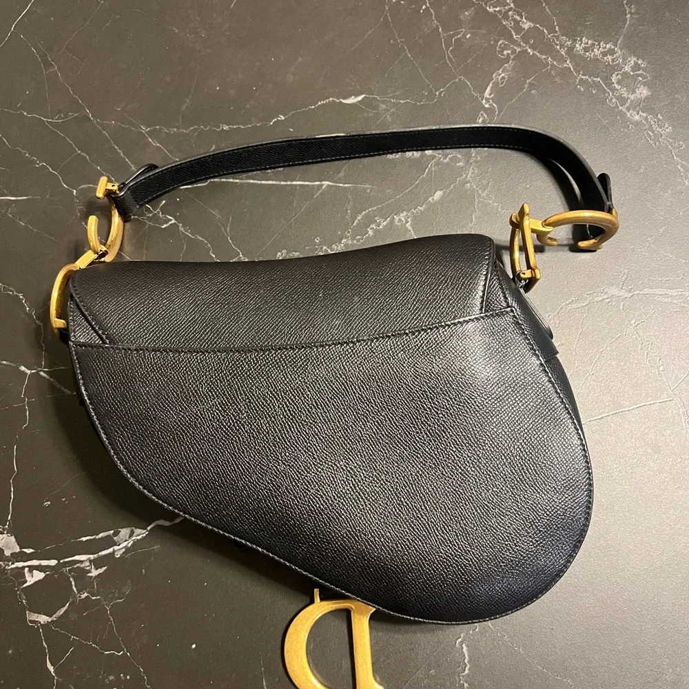 CHRISTIAN DIOR Black Saddle Bag Medium - Picture 5 of 7
